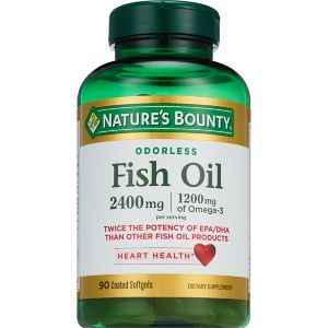 Nature's Bounty Odorless Fish Oil Softgels 2400mg, 90CT
