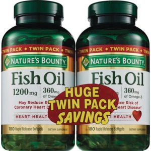 Natures Bounty Fish Oil with Omega-3 Softgels 1200mg, 360CT