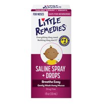 Little Remedies Saline Spray and Drops, Safe for Newborns, 0.5 FL OZ