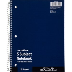 Caliber 5 Subject Notebook Wide Ruled