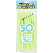 UNI 50CT NEON FLEX STRAWS