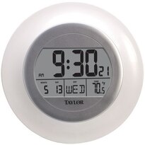 Taylor Precision Products Atomic Wall Clock With Thermometer