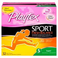 Playtex Sport Fresh Balance Lightly Scented Tampons, Super Absorbency