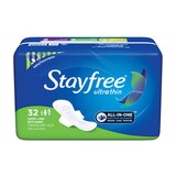 Stayfree Ultra Thin Long Pads with Wings, Super, 32 CT, thumbnail image 1 of 1