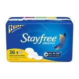 Stayfree Ultra Thin Pads with Wings, Regular, 36 CT, thumbnail image 1 of 1