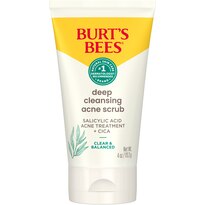 Burt’s Bees Natural Acne Solutions  Pore Refining Scrub, Exfoliating Face Wash for Oily Skin, 4 OZ