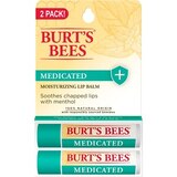 Burt's Bees 100% Natural Medicated Moisturizing Lip Balm with Menthol & Eucalyptus, 2CT, thumbnail image 1 of 1