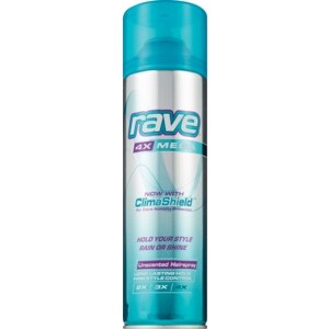 Rave Mega Hold Aerosol Hairspray Unscented, 11 OZ