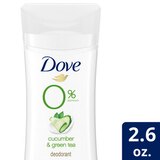 Dove 0% Aluminum Cucumber & Green Tea Deodorant, 2.6 oz, thumbnail image 1 of 1