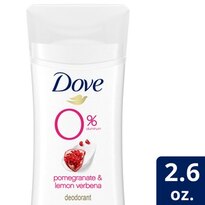 Dove 0% Aluminum Deodorant For Smooth Underarms, Pomegranate and Lemon Verbena 24-Hour Odor Protection, 2.6 OZ