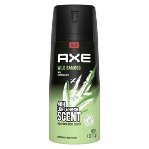 AXE Light Scents Fragrance for Men Wild Bamboo Deodorant Body Spray With Essential Oils, 4 oz