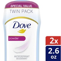 Dove Powder Antiperspirant Deodorant ,Twin Pack, 2.6 OZ