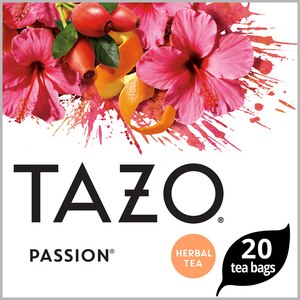 Tazo Herbal Caffeine-Free Passion Tea Bags For a Refreshing Beverage, 20 Tea Bags
