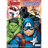 Avengers Coloring and Activity Book with Tattoos, thumbnail image 1 of 1