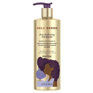Gold Series from Pantene Sulfate-Free Deep Hydrating Co-Wash with Argan Oil for Curly, Coily Hair, 15.2 OZ