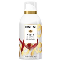 Pantene Sulfate Free Never Stray No Crunch Hair Spray for Shiny Hair with Bamboo & Silk, 5.6 OZ