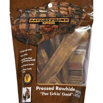 Savory Prime Rawhide 100% Beef Hide Natural Pressed Bones 6.5in Treats for Dogs