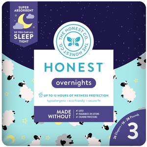 Honest Company Overnight Diapers, Sleepy Sheep Size 3