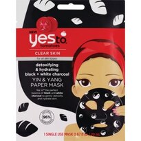 Yes To Tomatoes Black + White Charcoal Yin & Yang Paper Mask