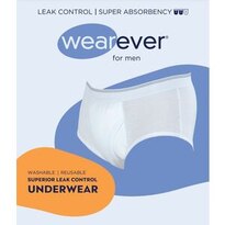 Wearever Men's Super Absorbency Reusable Incontinence Brief White, 1 EA