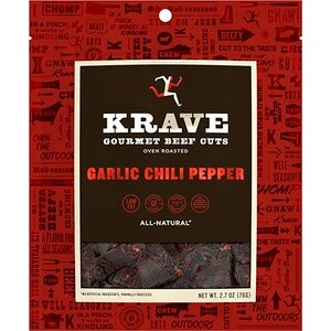 KRAVE Gourmet Beef Cuts Jerky, Garlic Chili Pepper,  2.7 OZ