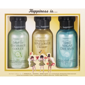 Happiness Is 3 Piece Shower Gel, Shampoo & Bubble Bath Set
