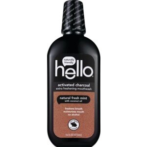 Hello Activated Charcoal Extra Freshening Mouthwash, 16 OZ