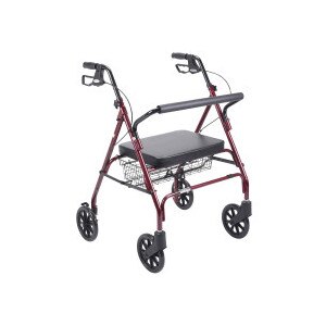Drive Medical Heavy Duty Bariatric Walker Rollator with Large Padded Seat
