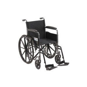 Drive Medical Silver Sport 1 Wheelchair with Full Arms and Swing away Removable Footrest