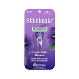 Skintimate Exotic Violet Blooms Disposable Razors, 4 CT, thumbnail image 1 of 1