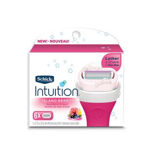 Schick Intuition Island Berry Acai Berry Extract Women's Refill Razor Blades, 6 CT