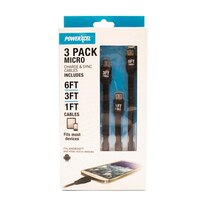 Powerxcel 3 Pack Micro Charge & Sync Cables