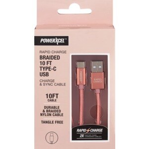 Rapid Charge Braided 10Ft Type-C USB Charge & Sync Cable