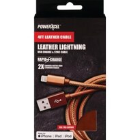 PowerXcel Lightning Leather Cable - Saddle Color