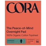 Cora Overnight Ultra Thin Organic Cotton Topsheet Pads, 14 CT, thumbnail image 1 of 1