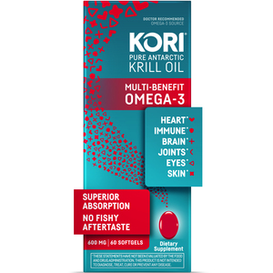 Kori Krill Oil Superior Omega-3 600mg Small Softgels, 60 CT