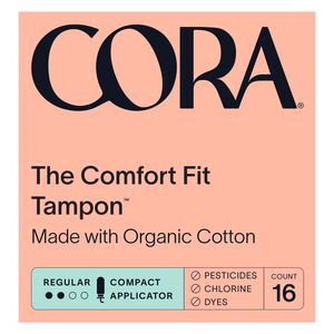 Cora Regular Organic Cotton Tampons, 16 CT