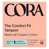 Cora Regular Organic Cotton Tampons, 16 CT, thumbnail image 1 of 1