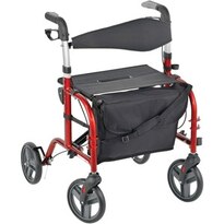 Juvo Comfort Series Cherry Red Premium Rollator-Transport Chair