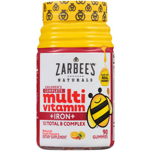 Zarbee's Naturals Children's Complete Multivitamin + Iron, Fruit Flavors, 90 Gummies