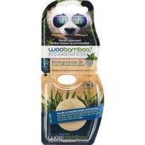 Woobamboo Eco-Awesome Floss Biodegradable Silk, Waxed Natural Mint, 37.5 M