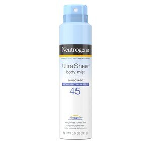 Neutrogena Ultra Sheer Body Mist Sunscreen Spray, SPF 45, 5 OZ