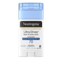 Neutrogena Ultra Sheer Face & Body Stick Sunscreen SPF 70, 1.5 OZ