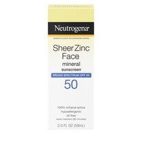 Neutrogena Sheer Zinc Dry-Touch Face Sunscreen with SPF 50, 2 OZ