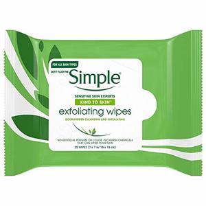 Simple Facial Cleansing Wipes Exfoliating (Sofpak)