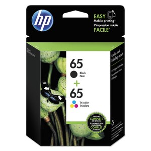 HP 65 Combo Black/Tri-Color Ink Cartridges, 2 CT