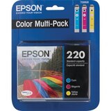 Epson 220 Color Multi Pack Ink Catridges, 3CT, thumbnail image 1 of 1