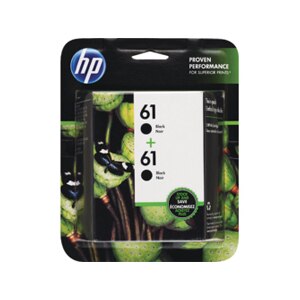 HP Ink Cartridge Twin Pack, 61 Black