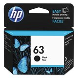 HP 63 BLACK INK CARTRIDGE, thumbnail image 1 of 1