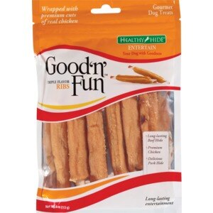 Good 'n' Fun Triple Flavor Ribs Gourmet Dog Treats, 4 OZ